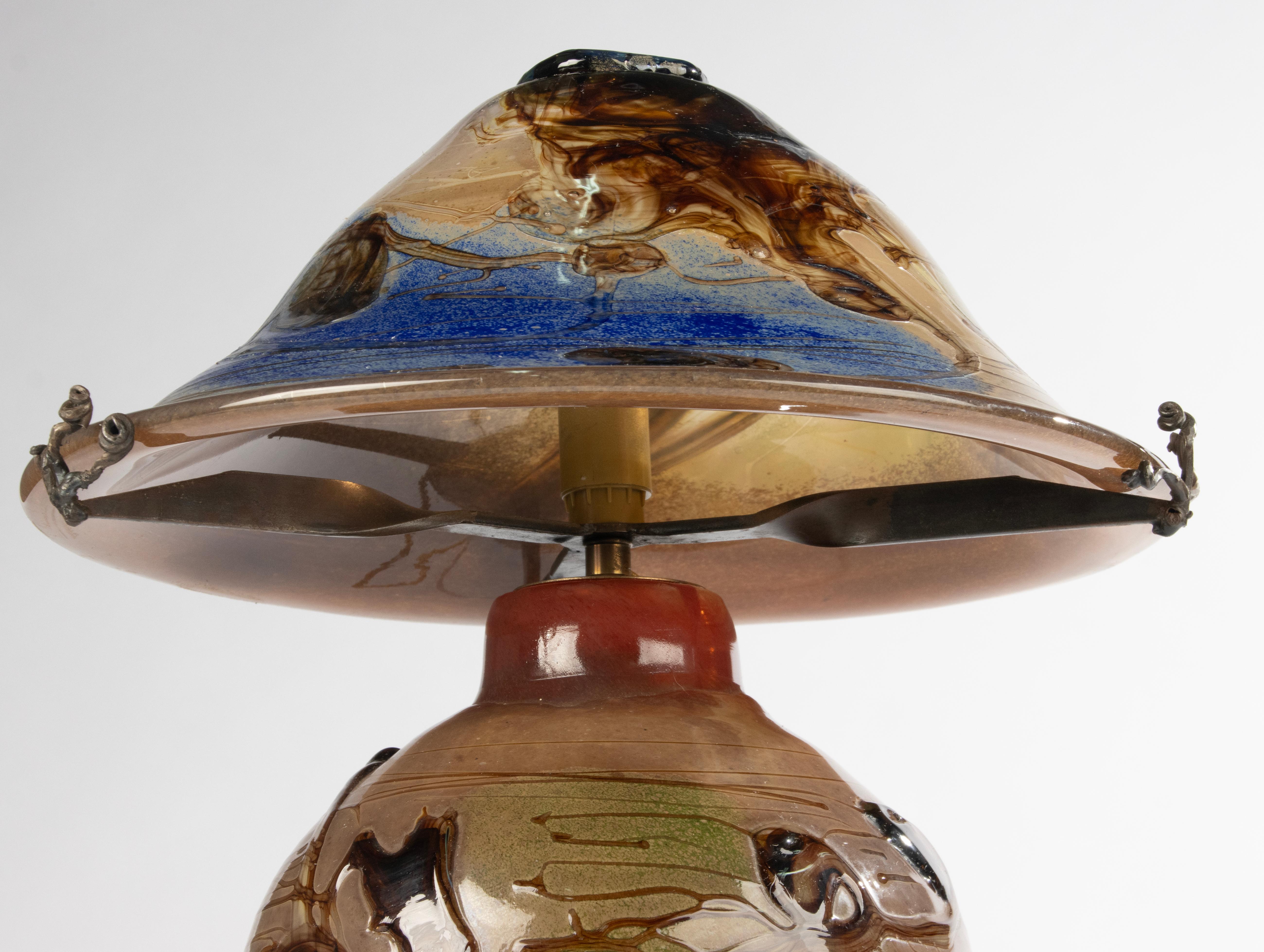 Lámpara de mesa seta de finales del siglo XX - Studio Art Glass - de Patrick Lepage en Bueno estado para la venta en Casteren, Noord-Brabant