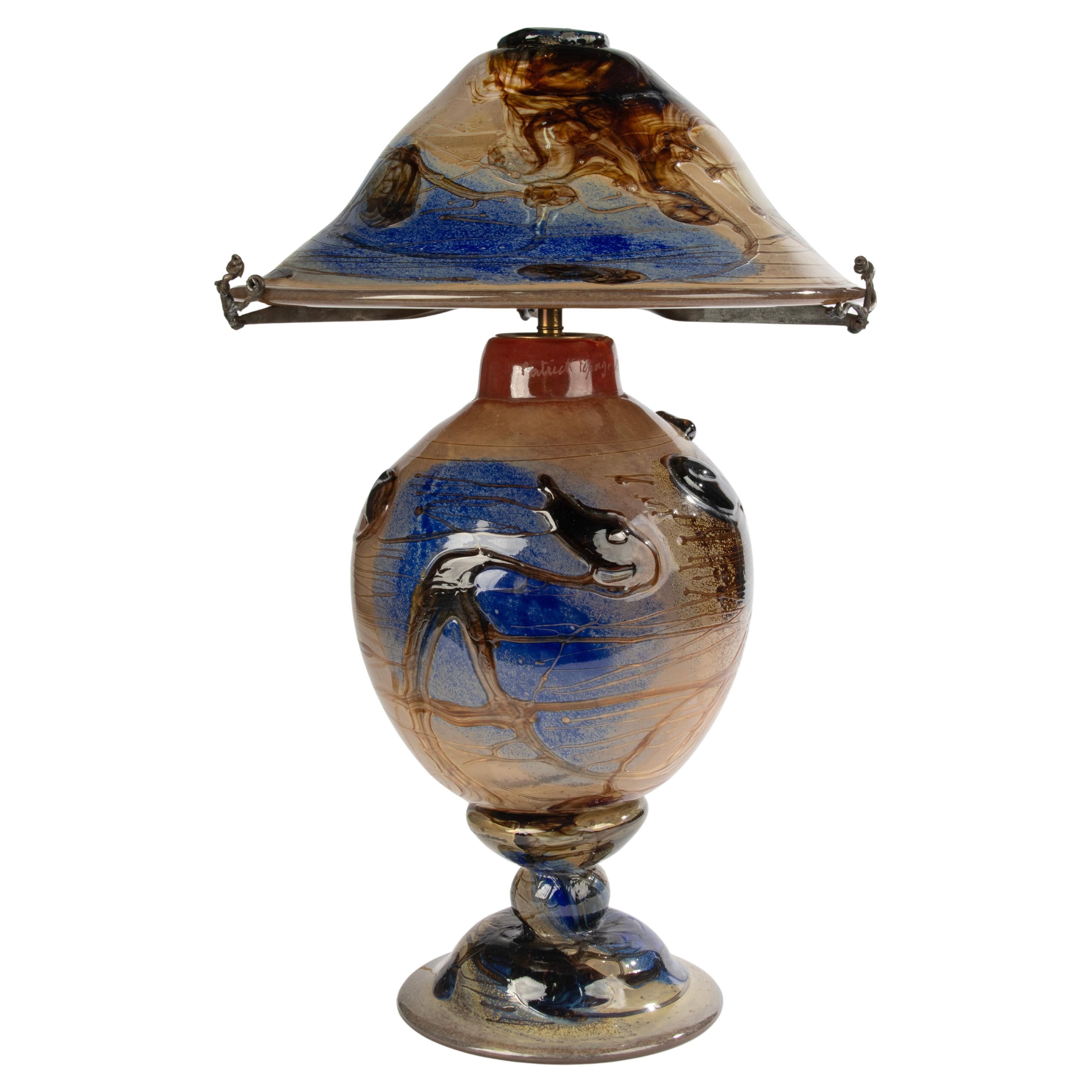Late 20th Century Mushroom Table lamp - Studio Art Glass - by Patrick Lepage