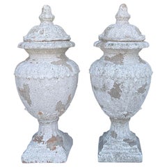 Late 20th Century Neoclassical Style Terracotta Urns, Pair