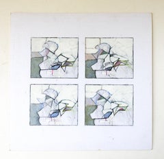 Late 20th Century Neutral Abstract Studies Painting