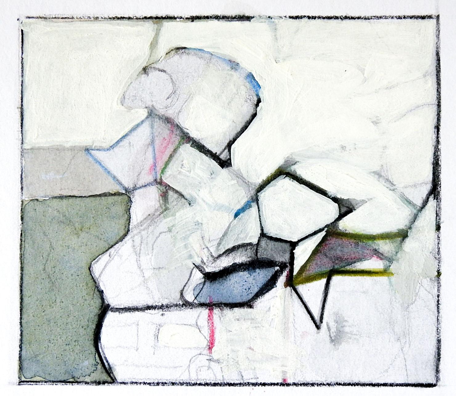 Modern Late 20th Century Neutral Abstract Studies Painting For Sale