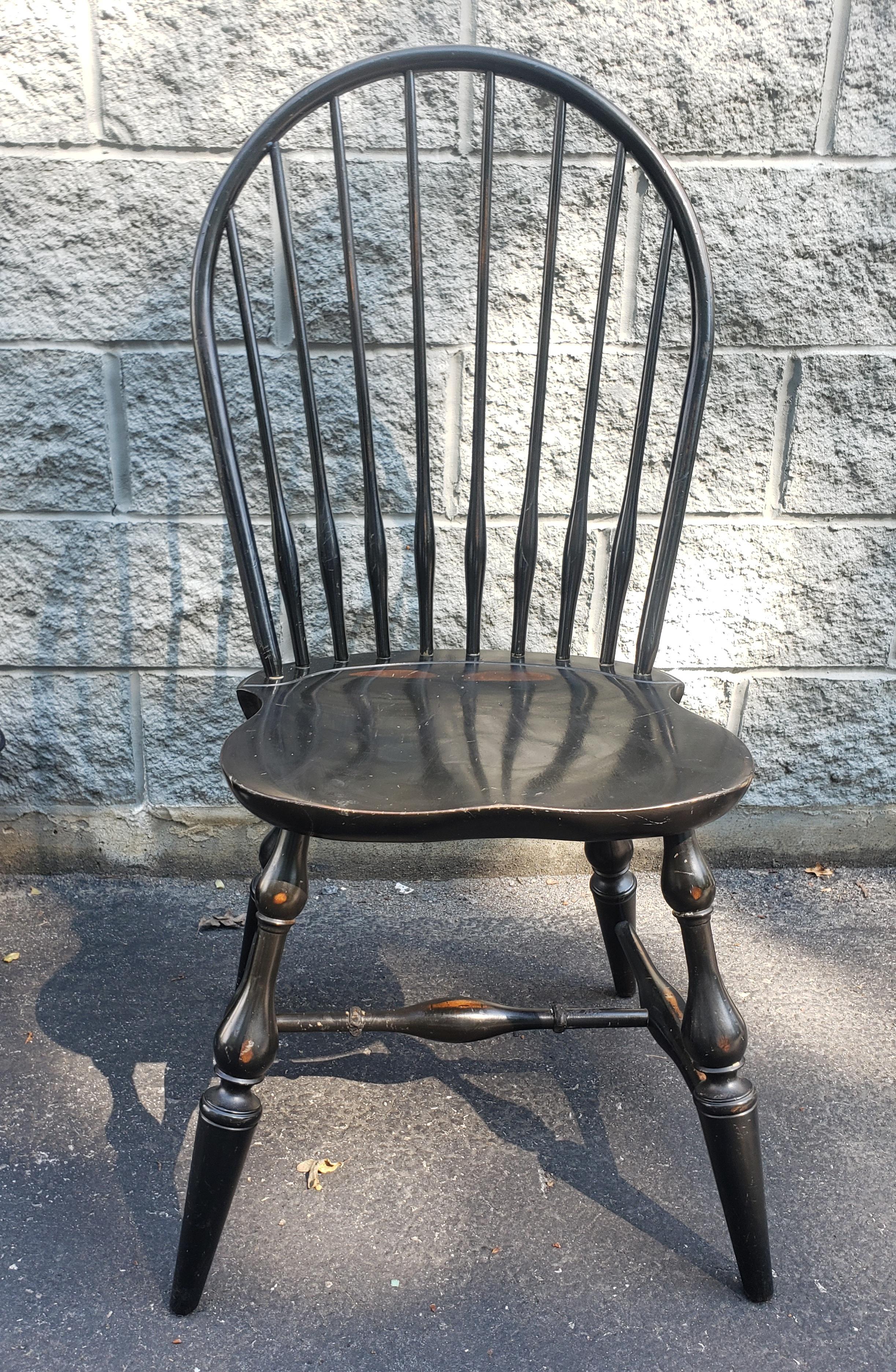 Modern Late 20th Century Nichols & Stone Ebonized Maple Windsor Chair