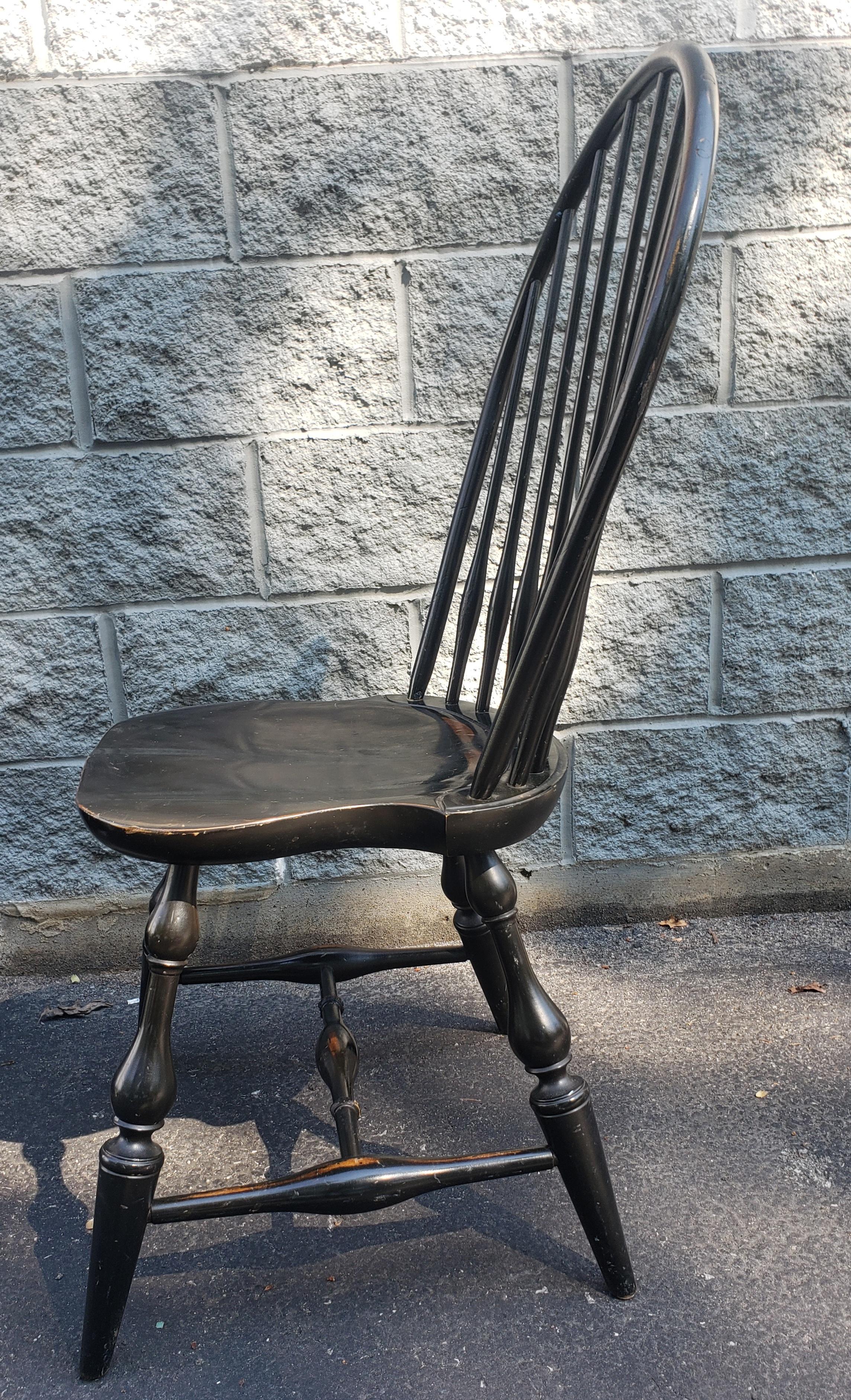 Late 20th Century Nichols & Stone Ebonized Maple Windsor Chair In Good Condition In Germantown, MD