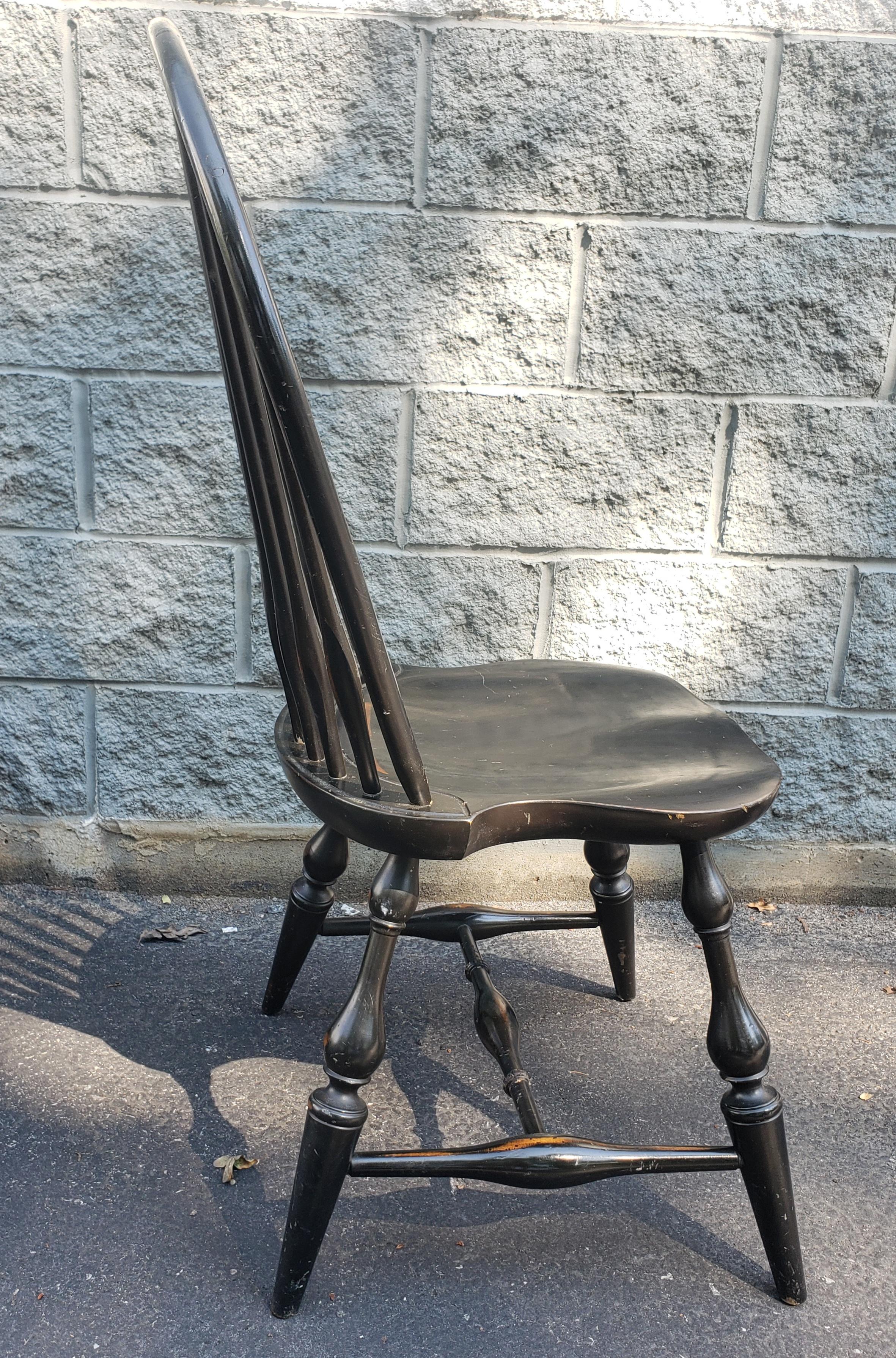 Chaise Windsor en érable ébonisé de Nichols & Stone de la fin du 20e siècle Bon état à Germantown, MD