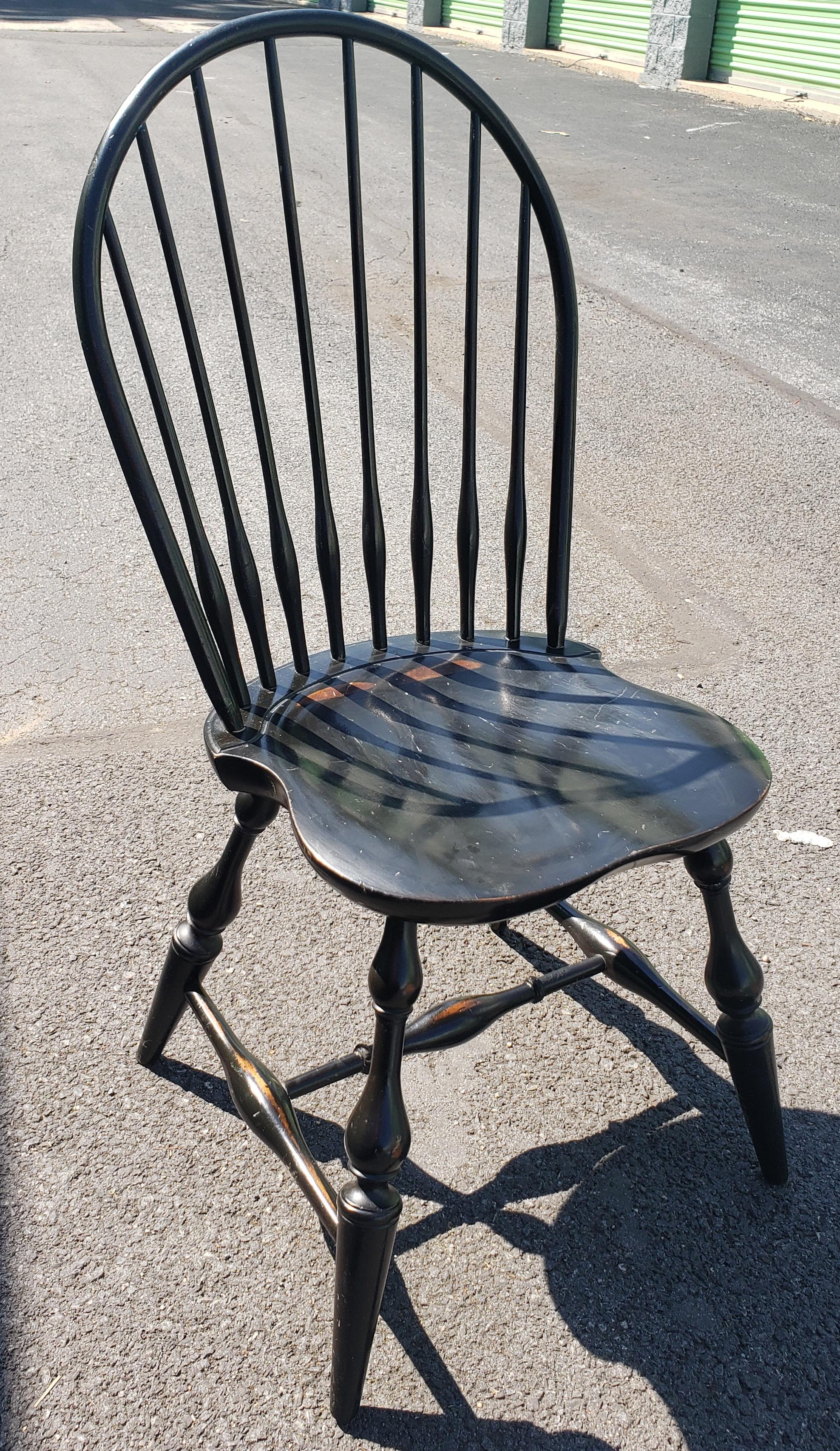 Late 20th Century Nichols & Stone Ebonized Maple Windsor Chair 3