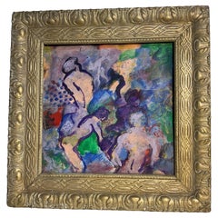 Peinture de Norman Holden "Dancers" de la fin du 20e siècle