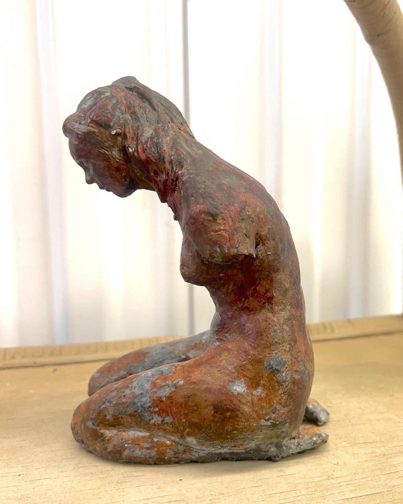 Folk Art Late 20th Century Nude Figure Sculpture, Unsigned For Sale