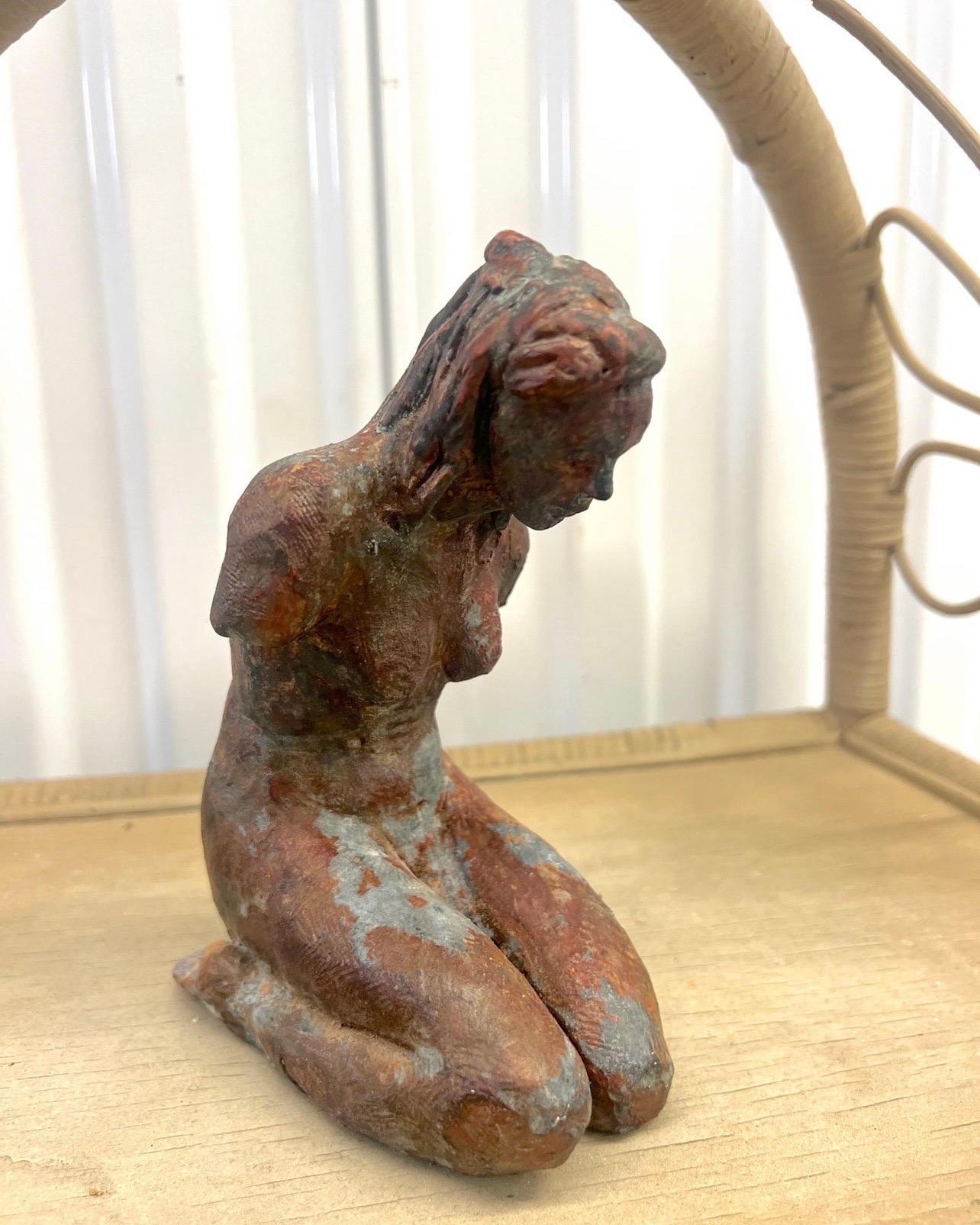 Hand-Crafted Late 20th Century Nude Figure Sculpture, Unsigned For Sale