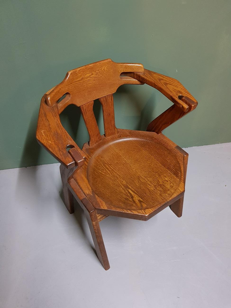 Chaise de bureau en chêne de la fin du 20e siècle Bon état - En vente à Raalte, NL