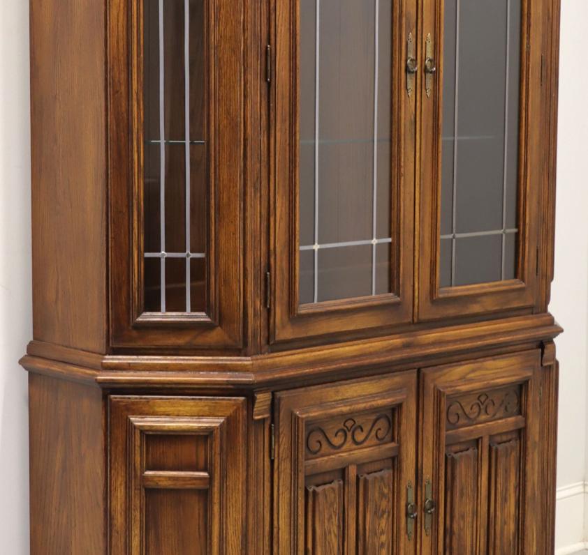 Late 20th Century Oak Jacobean Style China Cabinet For Sale 2