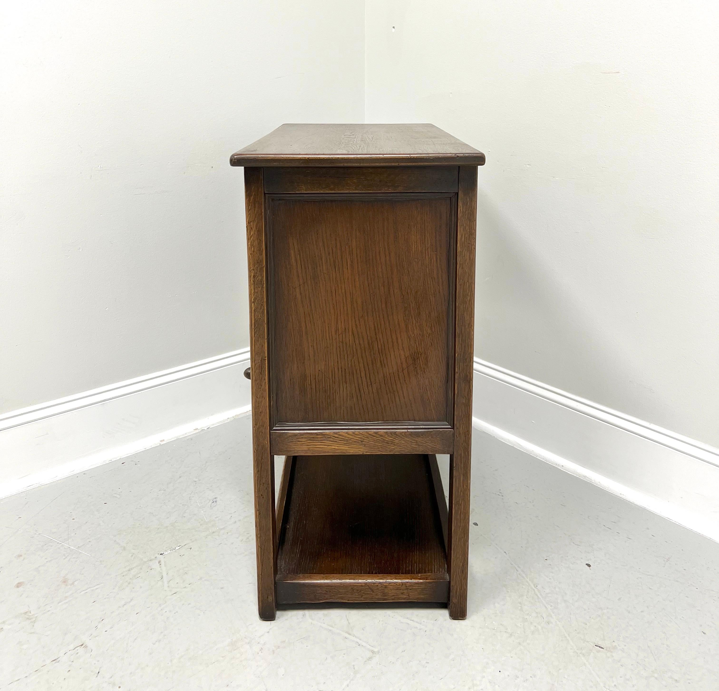 Late 20th Century Oak Jacobean Style Console Cabinet In Good Condition In Charlotte, NC