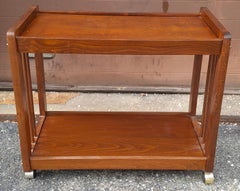 Carro de bar rodante de roble clásico americano de finales del siglo XX