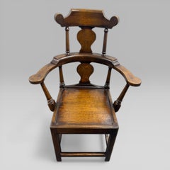 Late 20th Century Oak Wainscot Armchair in the 17th Century William & Mary Style