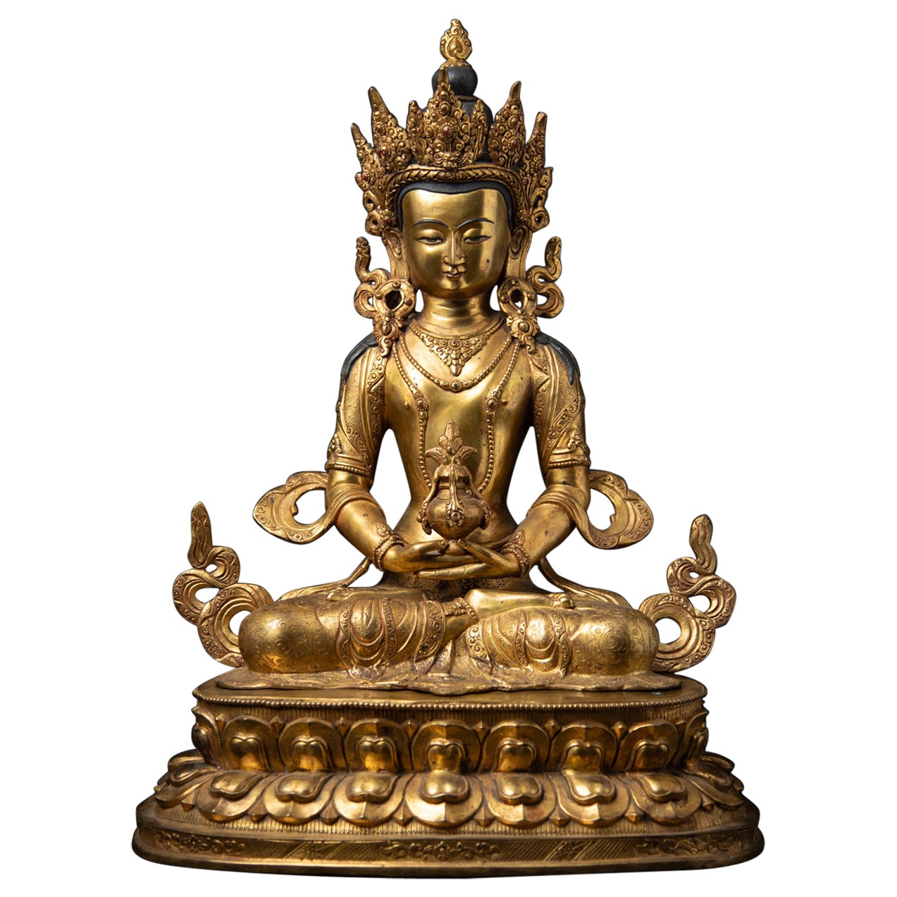 Late 20th century Old bronze Nepali Aparmita Buddha from Nepal