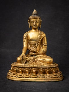 Late 20th century Old bronze Nepali Buddha statue from Nepal