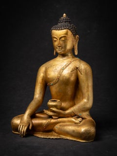 Late 20th century Old bronze Nepali Buddha statue from Nepal