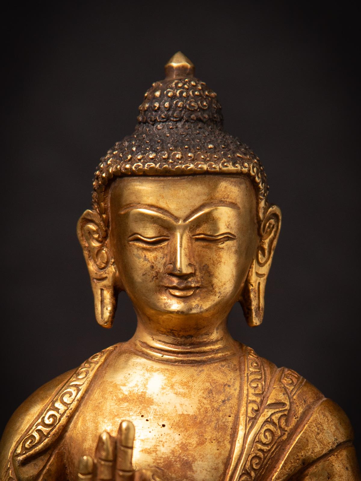 Fin du 20e siècle Statue de Bouddha népalais en bronze ancien du Népal Bon état - En vente à DEVENTER, NL