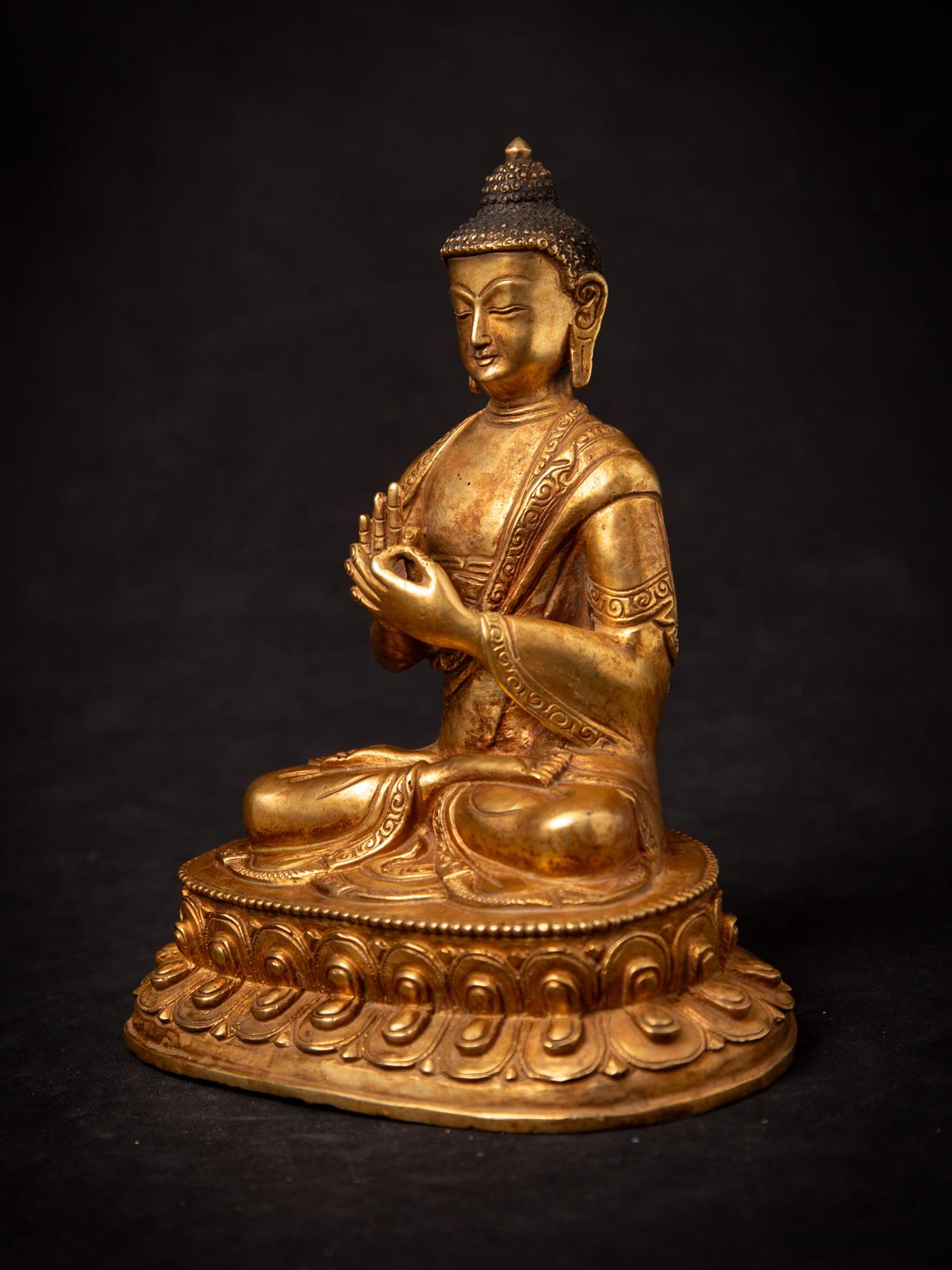 Fin du 20e siècle Statue de Bouddha népalais en bronze ancien du Népal en vente 2