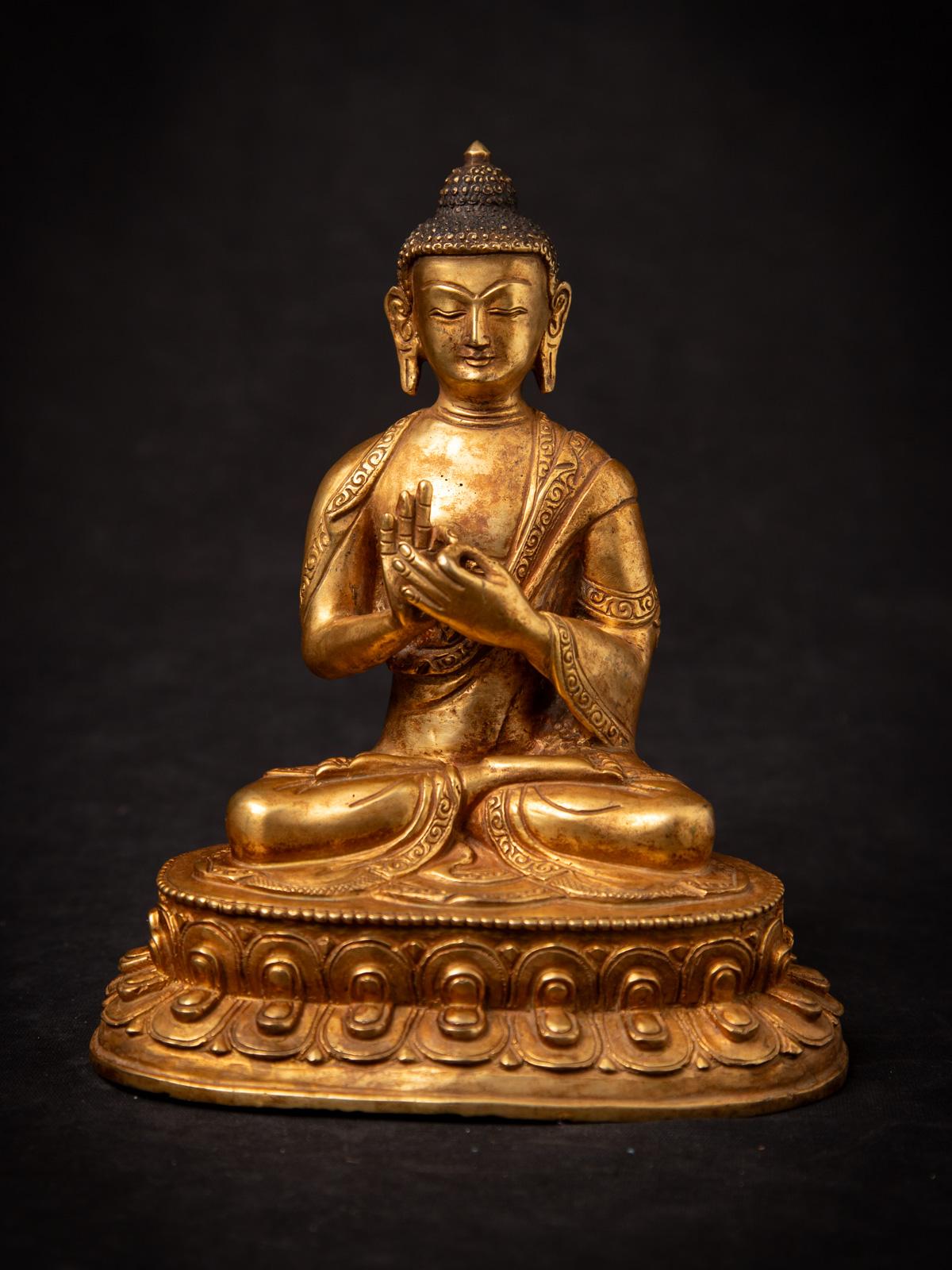 Fin du 20e siècle Statue de Bouddha népalais en bronze ancien du Népal en vente 3