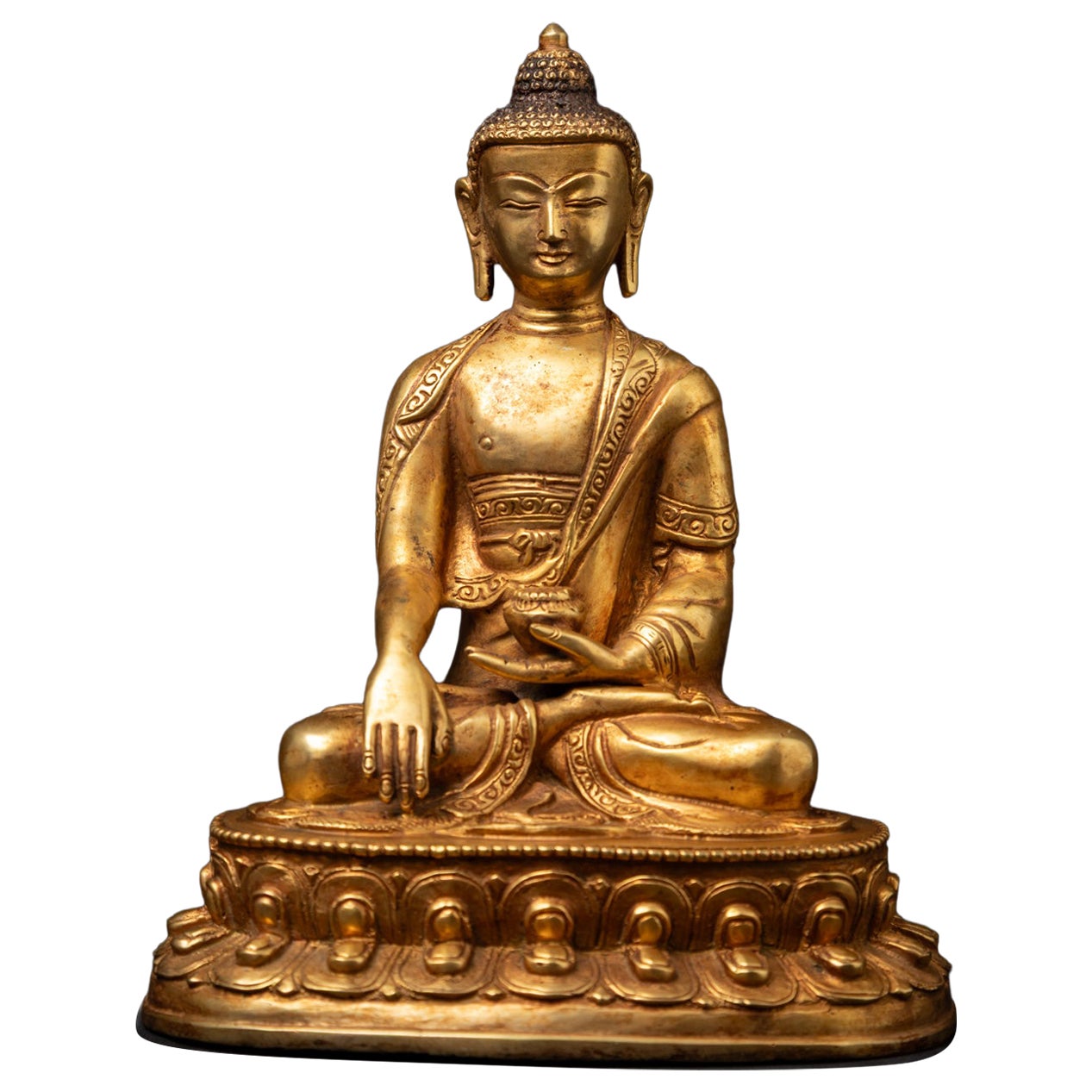 Estatua de Buda nepalí de bronce de finales del siglo XX procedente de Nepal