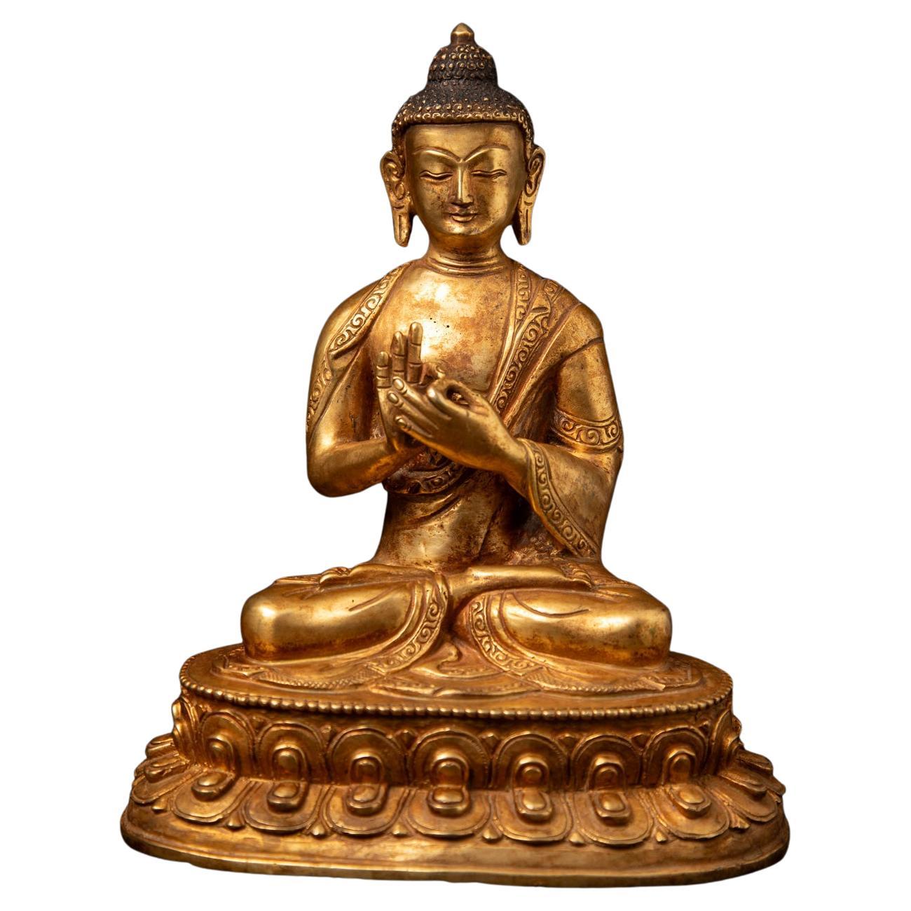 Late 20th century Old bronze Nepali Buddha statue from Nepal