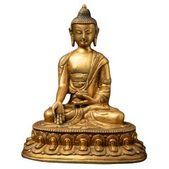 Late 20th century Old bronze Nepali Buddha statue from Nepal