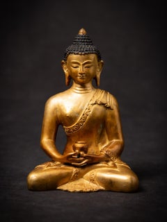 Late 20th century Old bronze Nepali Buddha statue in Dhyana mudra
