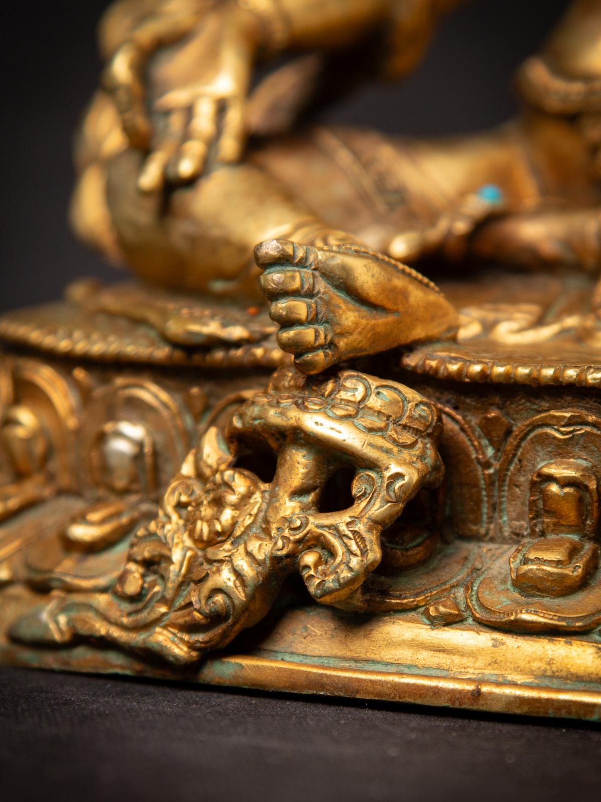 Fin du 20ème siècle Bronze ancien Népalais Tara verte - Dorure à l'or fin 24 krt en vente 8