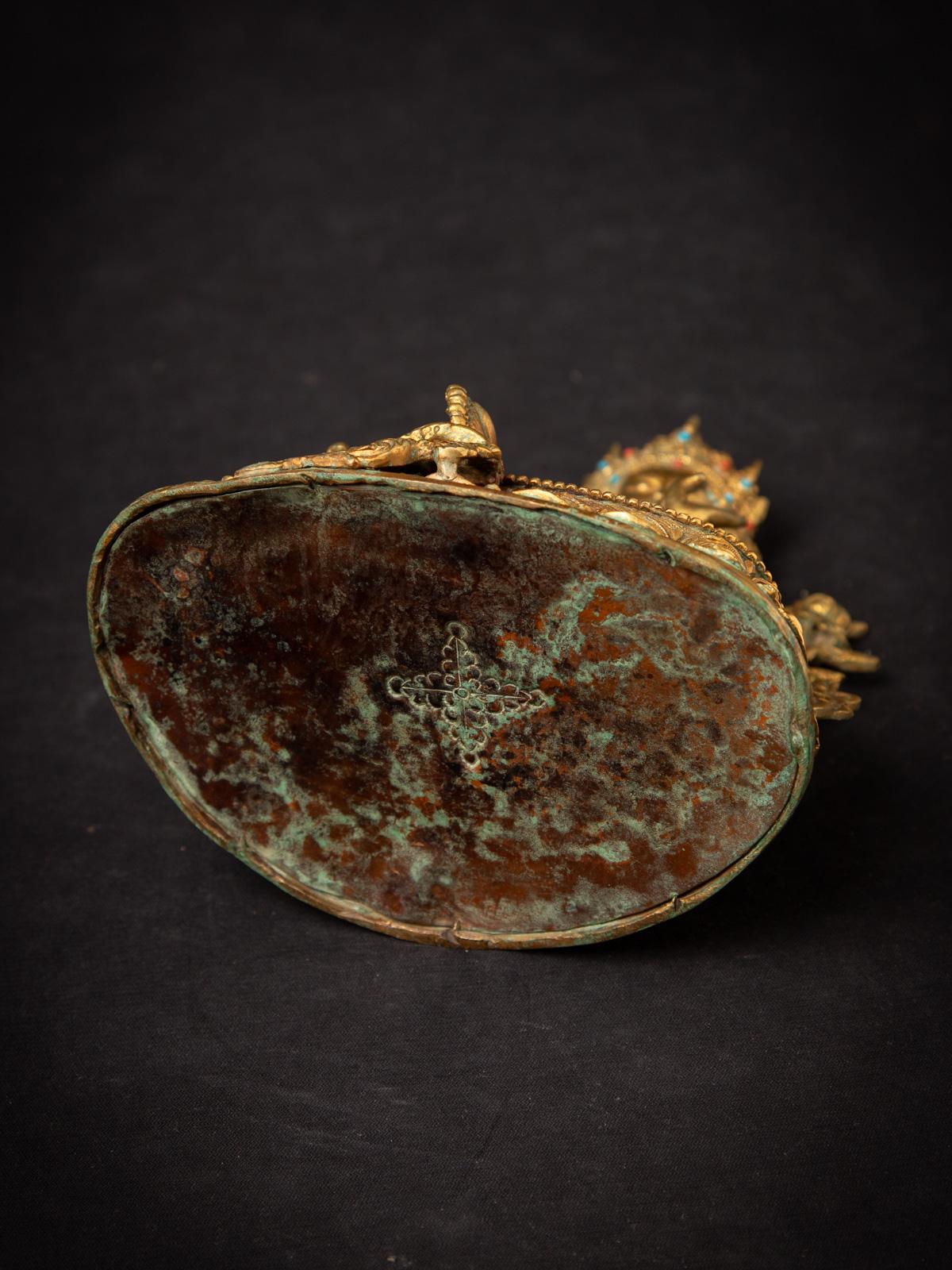 Fin du 20ème siècle Bronze ancien Népalais Tara verte - Dorure à l'or fin 24 krt en vente 10