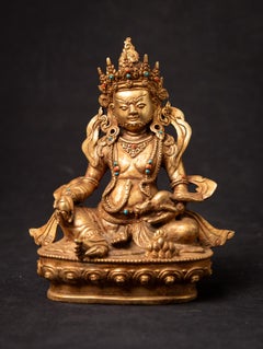Late 20th century Old bronze Nepali Kuber - Jambhala statue from Nepal