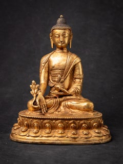 Late 20th century Old bronze Nepali Medicine Buddha from Nepal