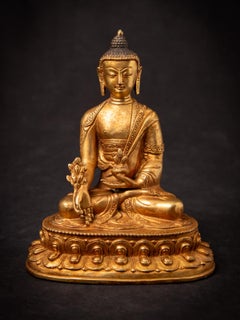 Late 20th century Old bronze Nepali Medicine Buddha statue from Nepal