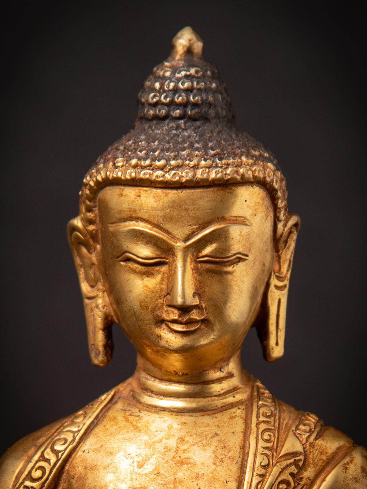 Fin du 20e siècle Statue de Bouddha de médecine népalais en bronze ancien du Népal Bon état - En vente à DEVENTER, NL