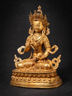 Late 20th century Old bronze Nepali Vajrasattva statue from Nepal