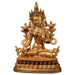 Late 20th century Old bronze Nepali White Tara from Nepal