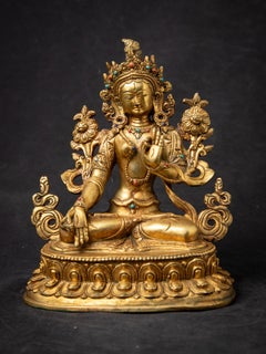 Late 20th century Old bronze Nepali White Tara statue from Nepal
