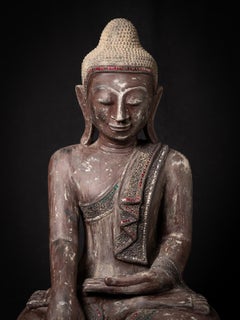 Late 20th century Old Burmese lacquerware Buddha statue from Burma