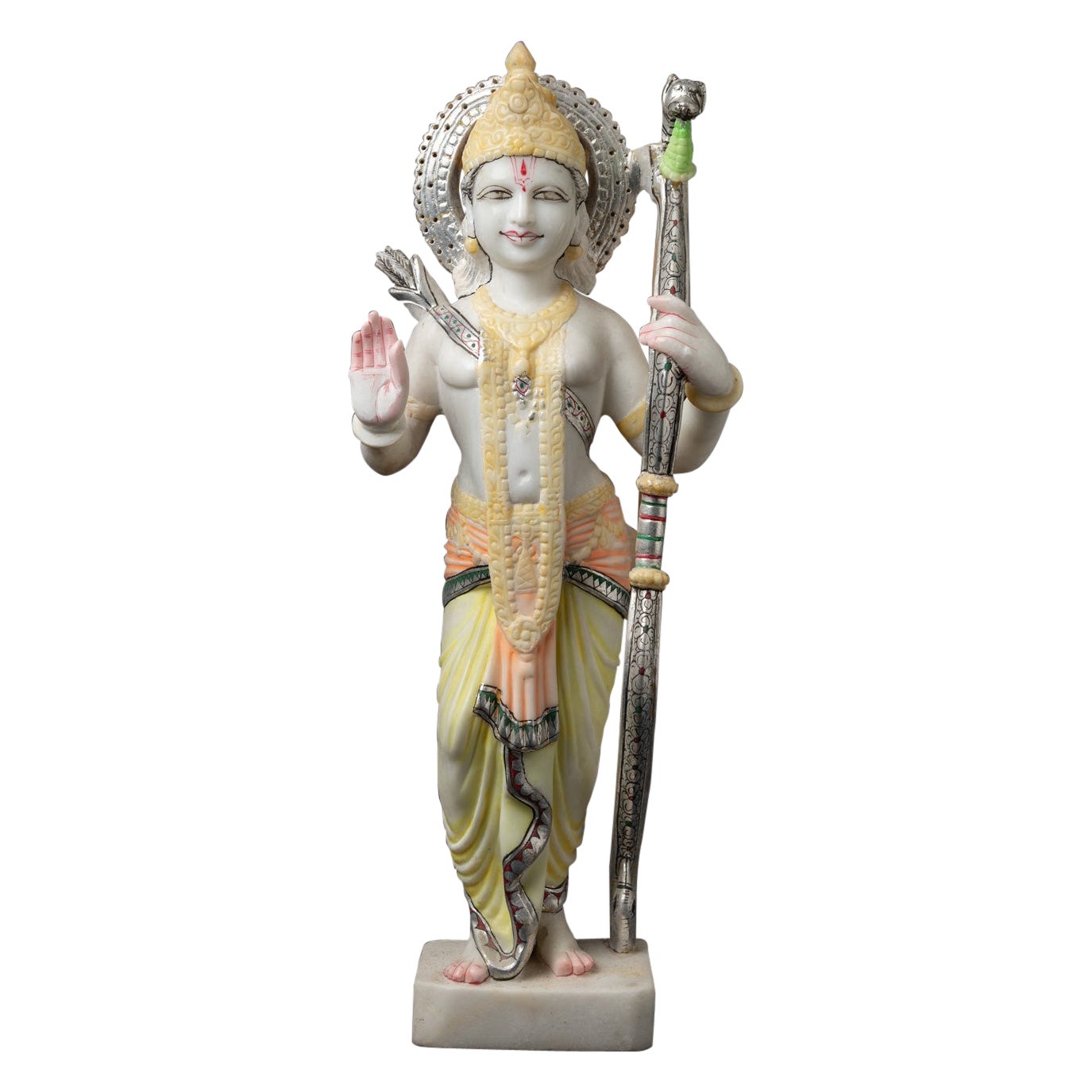 Late 20th century Old Indian marble statue of Rama from India For Sale
