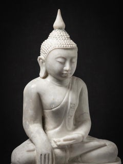 Late 20th century Old marble Burmese Buddha statue from Burma