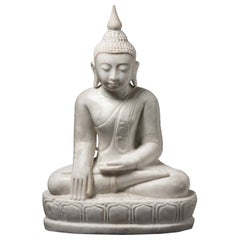 Late 20th century Old marble Burmese Buddha statue from Burma