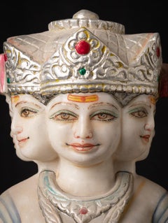 Late 20th century Old marble Kartik statue