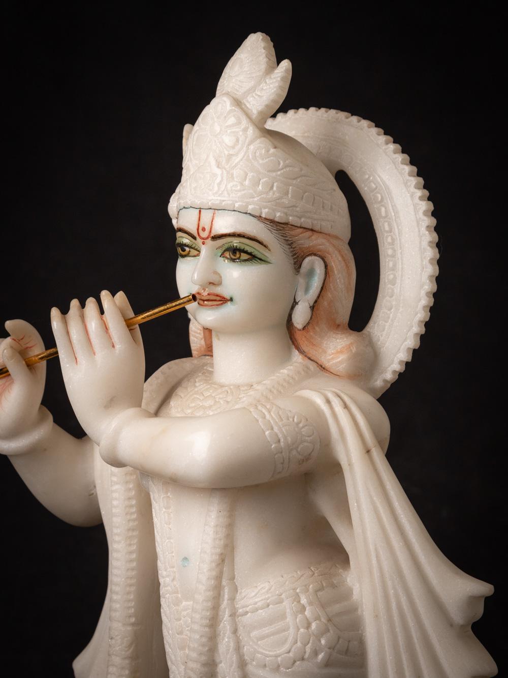 Late 20th century old marble Krishna statue from India  OriginalBuddhas For Sale 6