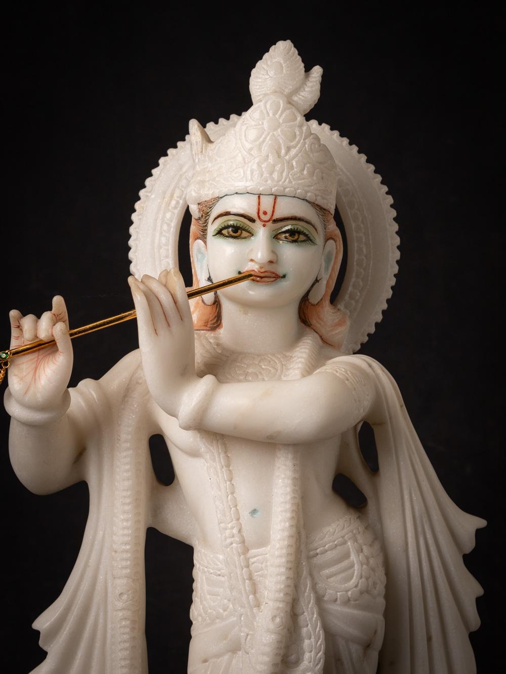 Late 20th century old marble Krishna statue from India  OriginalBuddhas For Sale 7