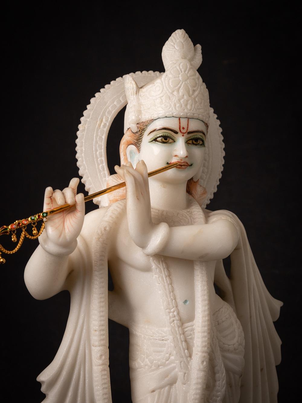 Late 20th century old marble Krishna statue from India  OriginalBuddhas For Sale 8