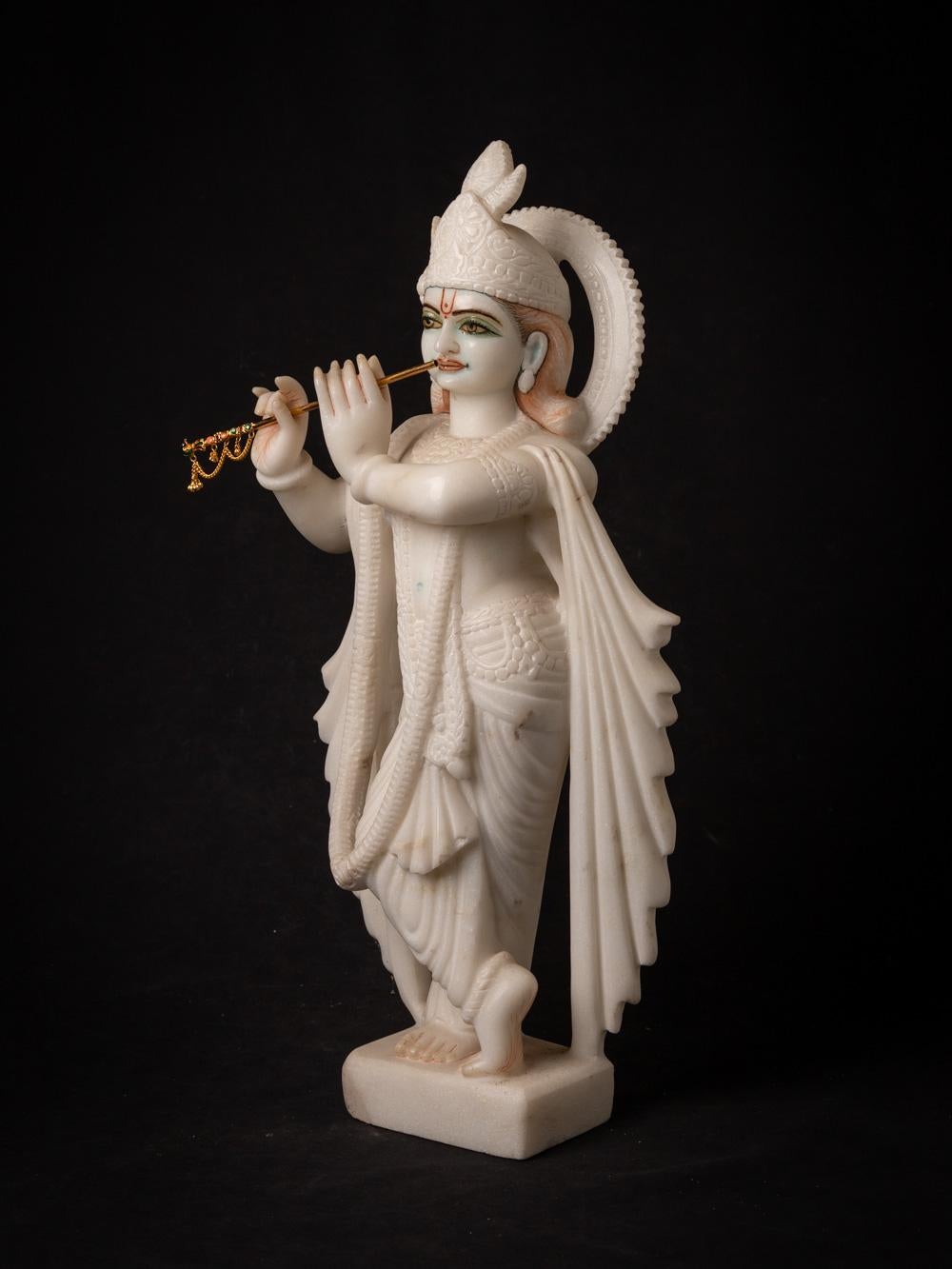 Late 20th century old marble Krishna statue from India  OriginalBuddhas For Sale 13