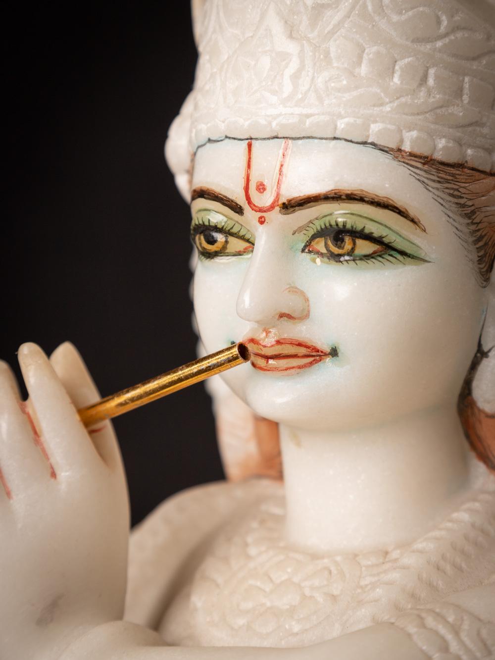 Indian Late 20th century old marble Krishna statue from India  OriginalBuddhas For Sale