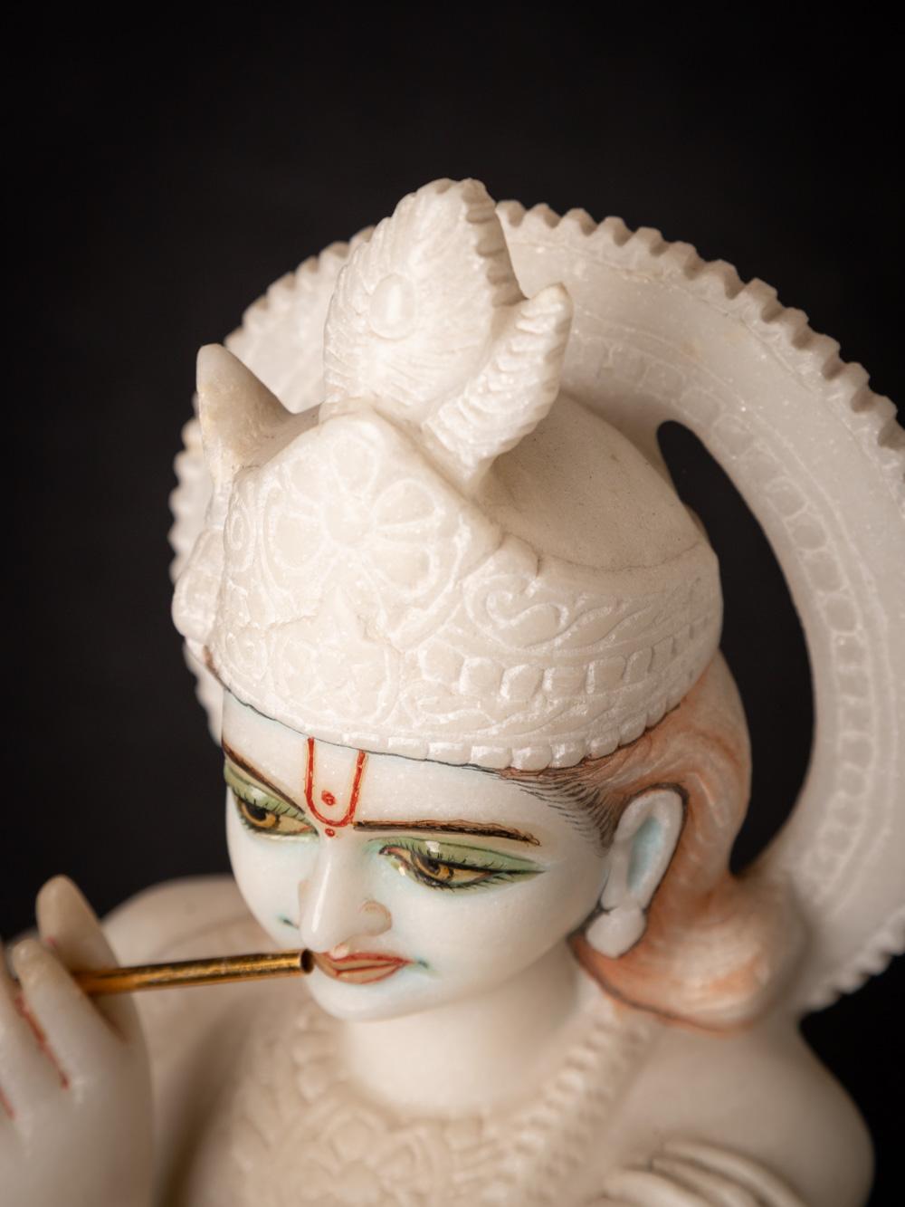 Late 20th century old marble Krishna statue from India  OriginalBuddhas For Sale 1
