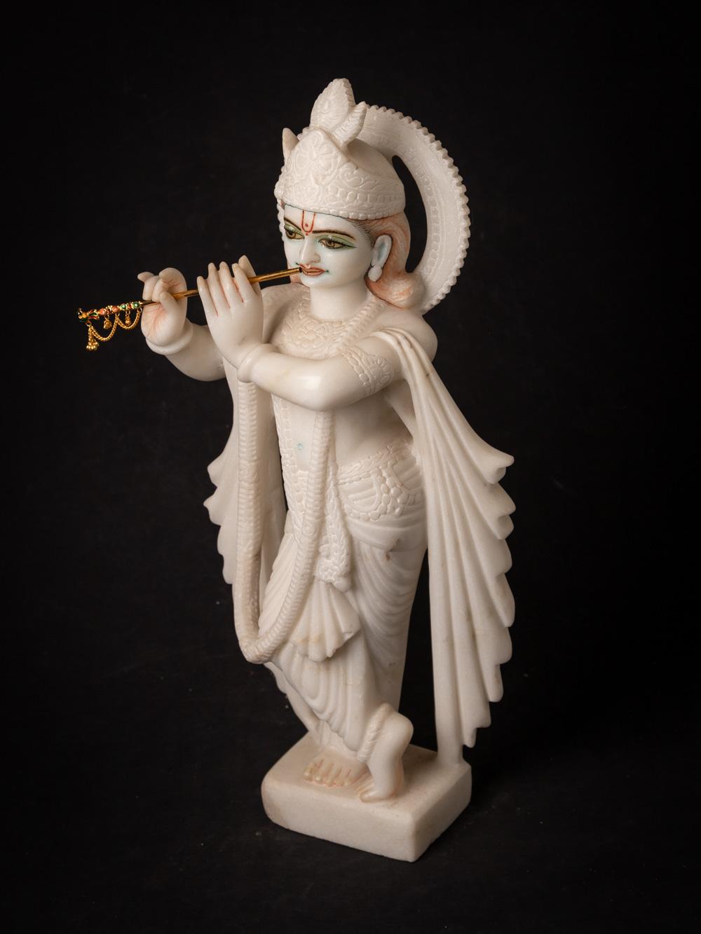 Late 20th century old marble Krishna statue from India  OriginalBuddhas For Sale 2