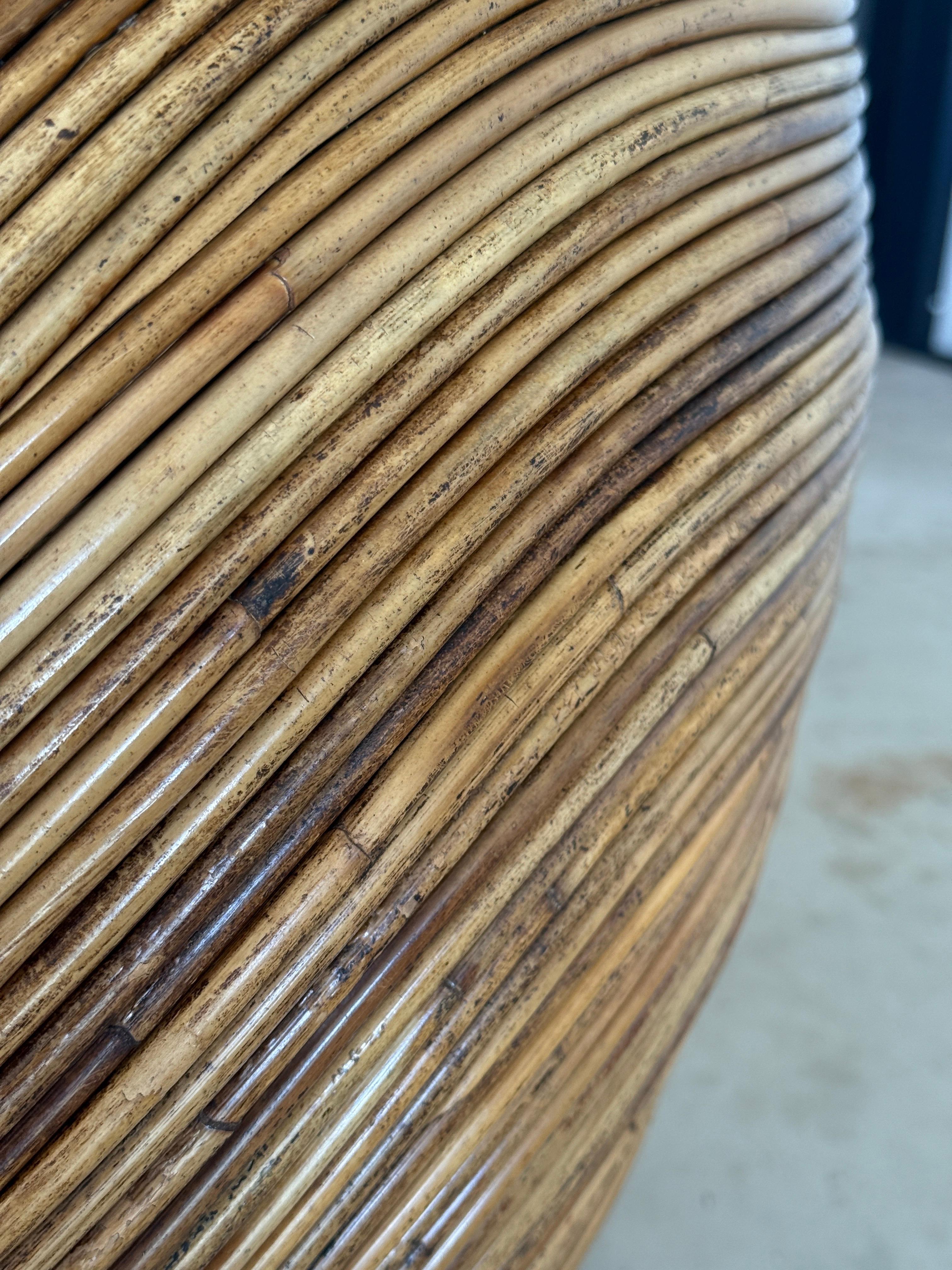Späte 20. Jahrhundert Bio Modern Bleistift Rattan Egg Pod Wanne Stuhl im Angebot 5