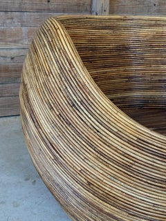 Late 20th Century Organic Modern Pencil Rattan Egg Pod Tub Chair
